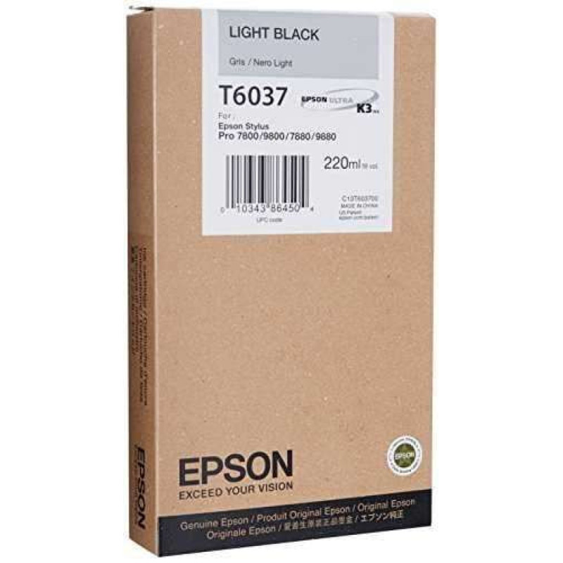 Epson T6037 Noir clair Cartouche d'encre d'origine