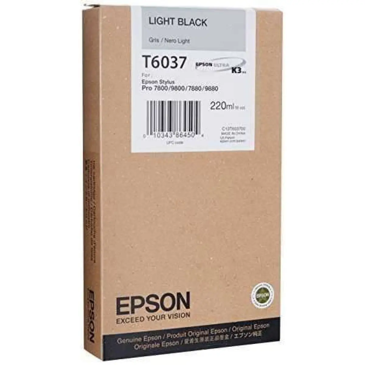 Epson T6037 Noir clair Cartouche d'encre d'origine