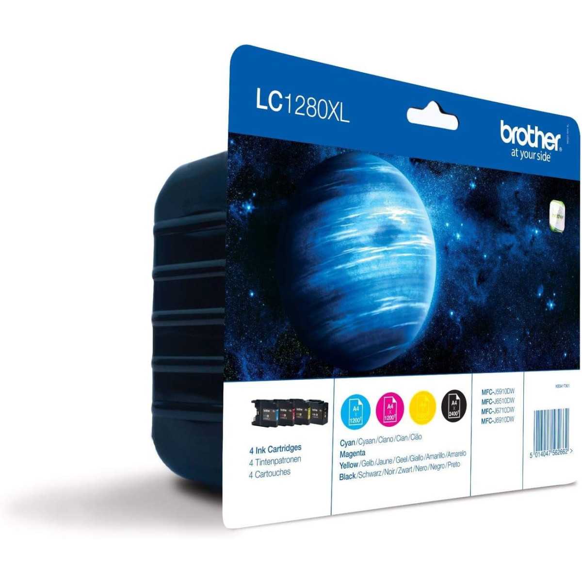 Brother LC1280XL Noir couleur Multipack de 4 cartouches d'encre d'origine Brother LC1280XL Noir couleur Multipack de 4 cartouches d'encre d'origine