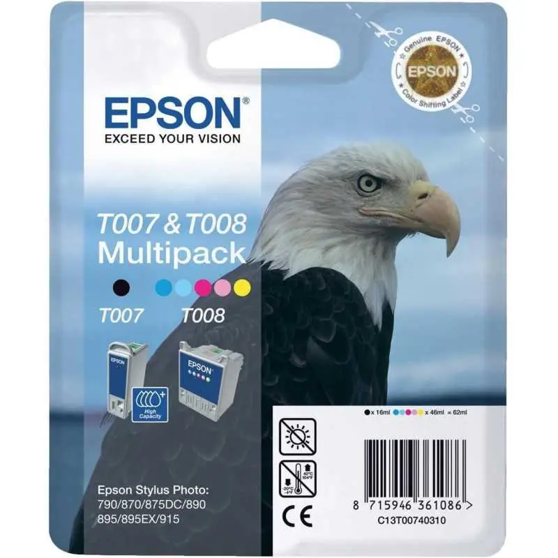 Epson T007/T008 Multipack de 2 cartouches d'encre d'origine