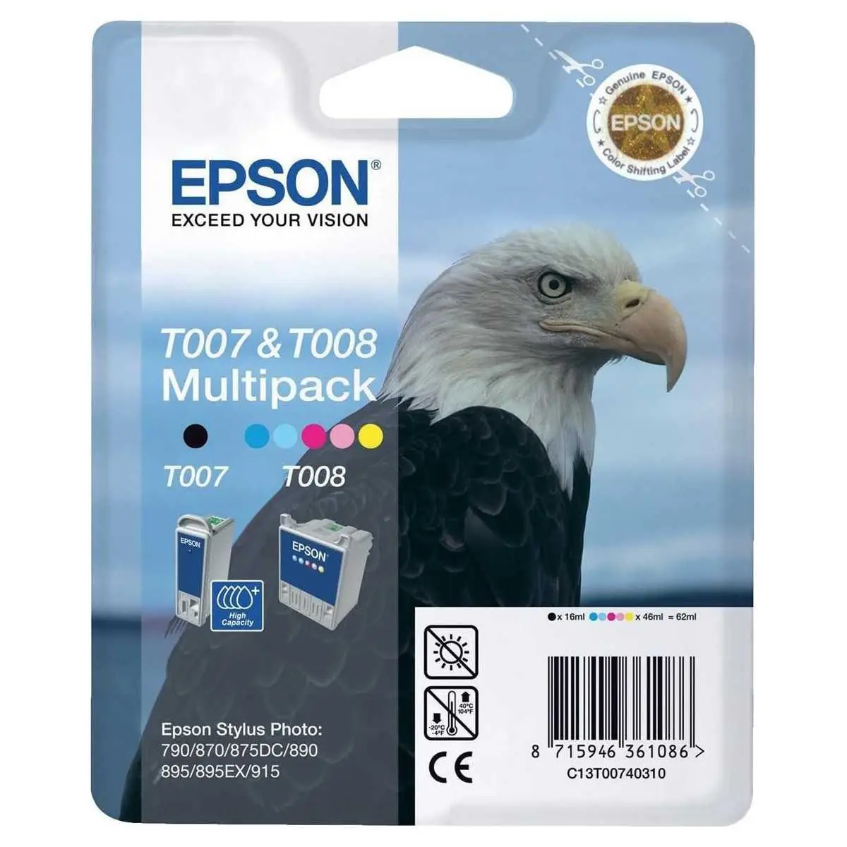Epson T007/T008 Multipack de 2 cartouches d'encre d'origine Epson T007/T008 Multipack de 2 cartouches d'encre d'origine