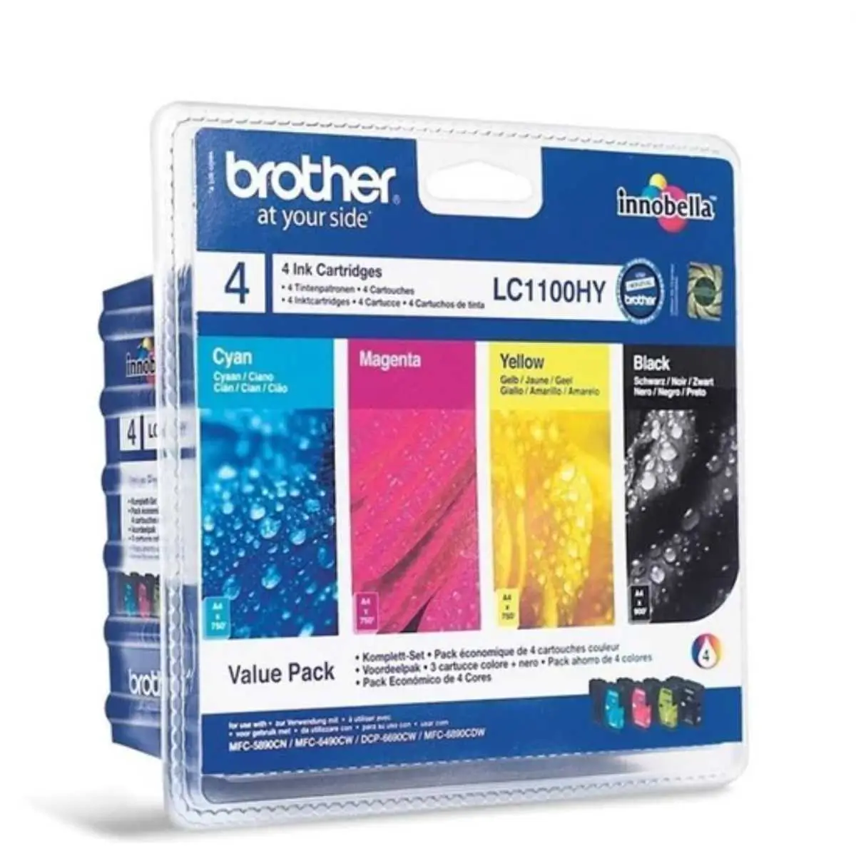 Brother LC1100HY Noir couleur Multipack de 4 cartouches d'encre d'origine Brother LC1100HY Noir couleur Multipack de 4 cartouches d'encre d'origine