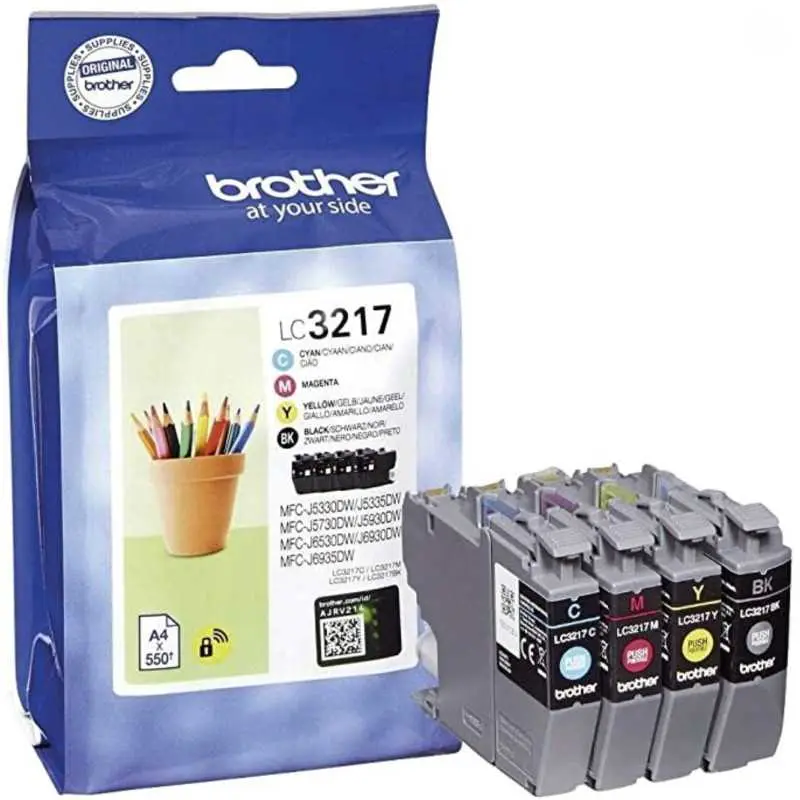 Brother LC3217 Noir couleur Pack de 4 Cartouches d'encre d'origine