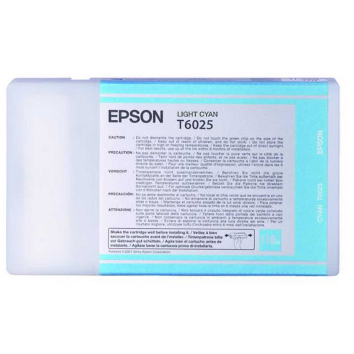 Epson T6025 Cyan clair Cartouche d'encre d'origine Epson T6025 Cyan clair Cartouche d'encre d'origine