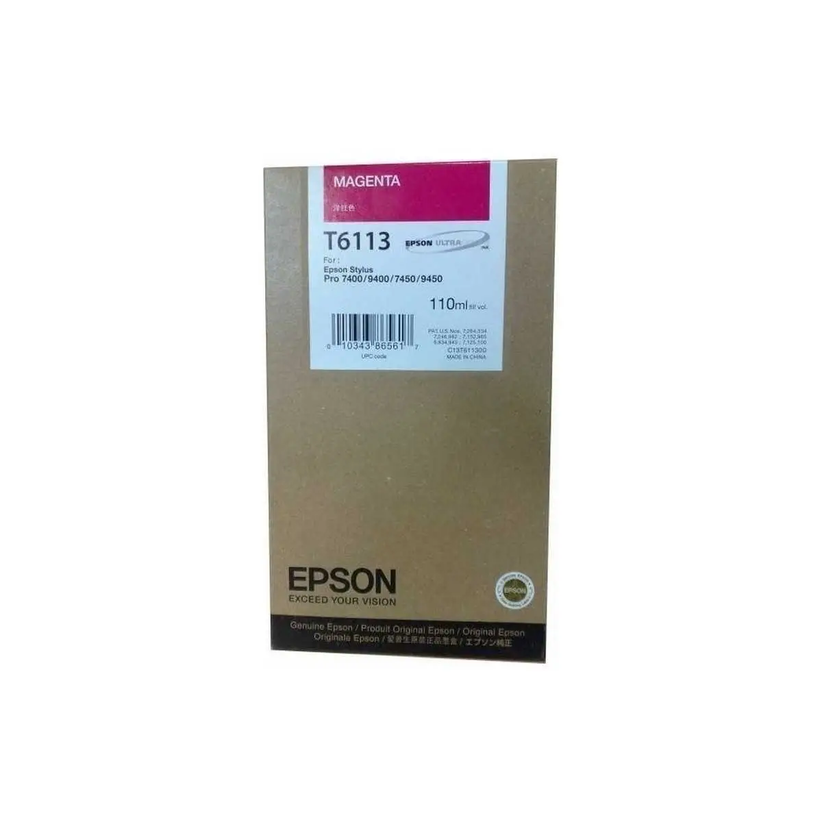 Epson T6113 Magenta Cartouche d'encre d'origine