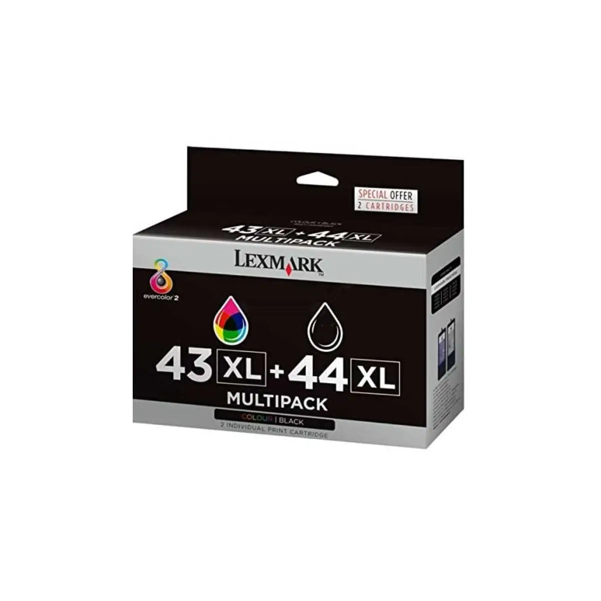 Lexmark 43XL/44XL Noir couleur Pack de 2 Cartouches authentiques au meilleur prix Lexmark 43XL/44XL Noir couleur Pack de 2 Cartouches authentiques au meilleur prix