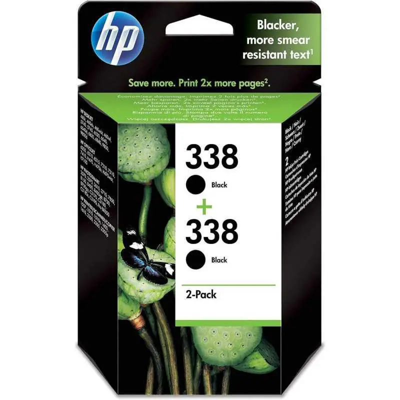 HP 338 Noir Pack de 2 Cartouches authentiques au meilleur prix