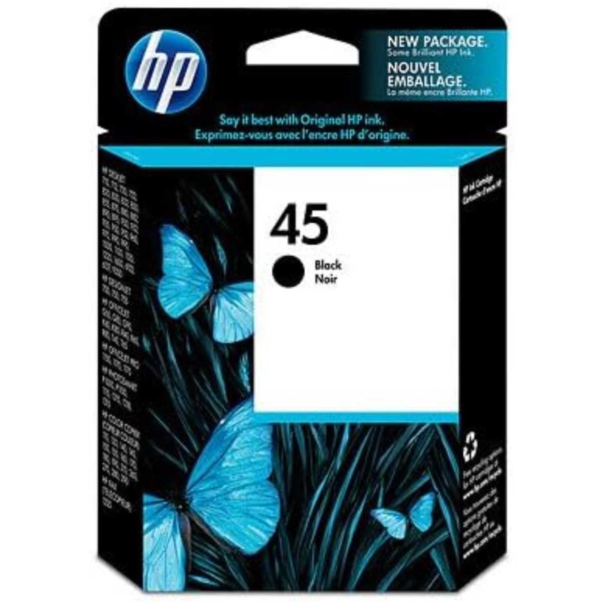 HP 45 Noir Cartouche d'encre d'origine au meilleur prix HP 45 Noir Cartouche d'encre d'origine au meilleur prix