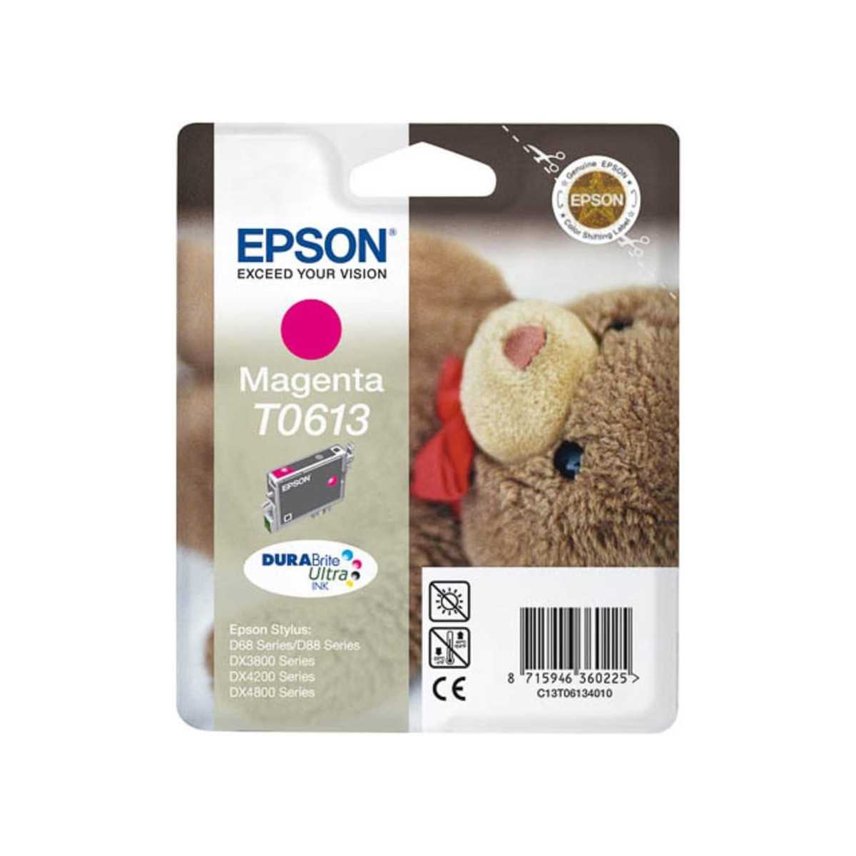 Epson T0613 Ourson Magenta Cartouche d'encre au meilleur prix Epson T0613 Ourson Magenta Cartouche d'encre au meilleur prix