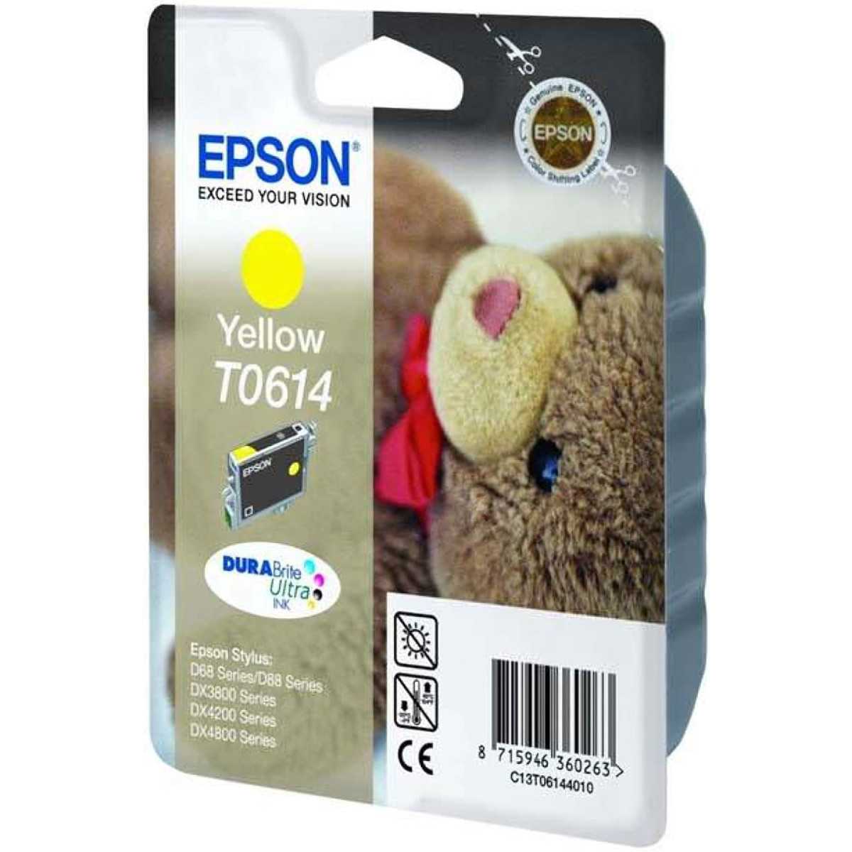 Epson T0614 Ourson Jaune Cartouche d'encre d'origine au meilleur prix Epson T0614 Ourson Jaune Cartouche d'encre d'origine au meilleur prix