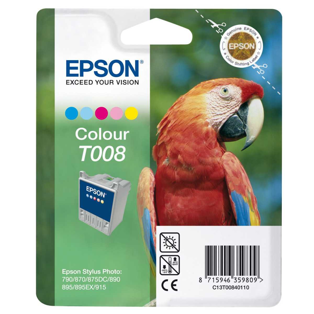 Epson T008 Couleur Perroquet Cartouche d'encre au meilleur prix Epson T008 Couleur Perroquet Cartouche d'encre au meilleur prix