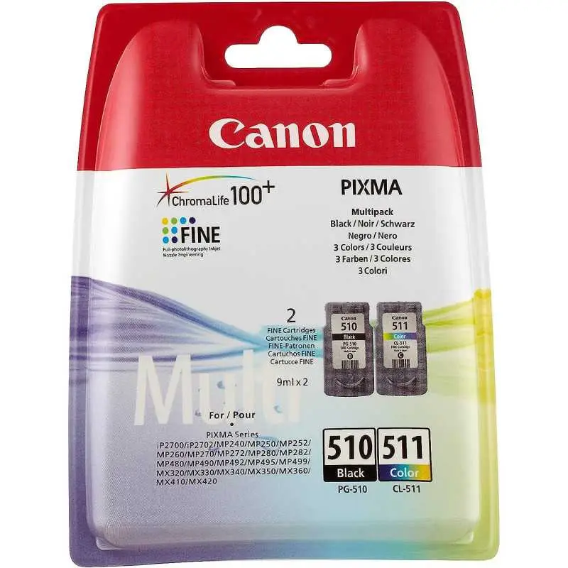 Canon PG-510/CL-511 Noir Couleur Pack de Cartouches au meilleur prix Canon PG-510/CL-511 Noir Couleur Pack de Cartouches au meilleur prix
