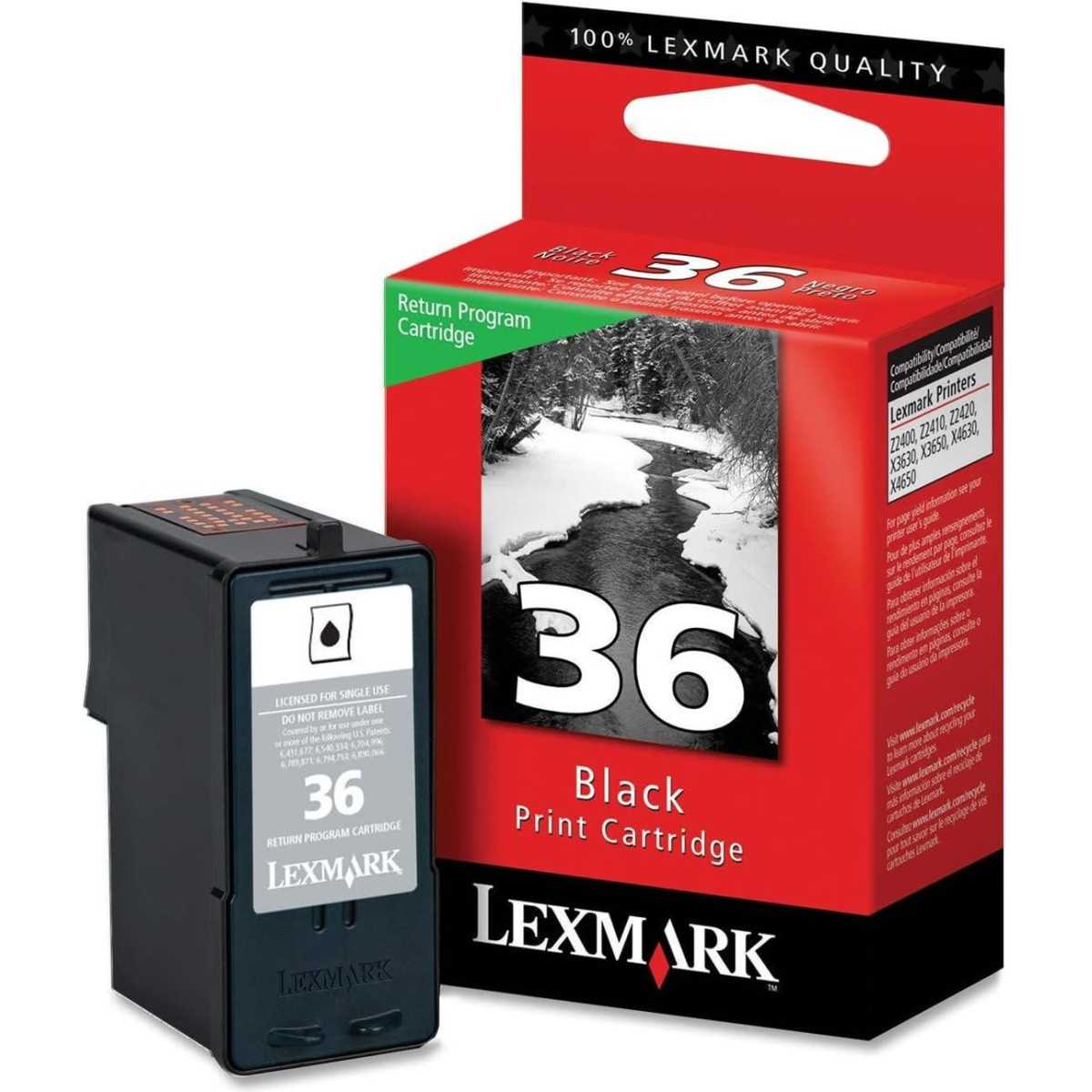 Lexmark 36 Noir Cartouche d'encre d'origine au meilleur prix Lexmark 36 Noir Cartouche d'encre d'origine au meilleur prix