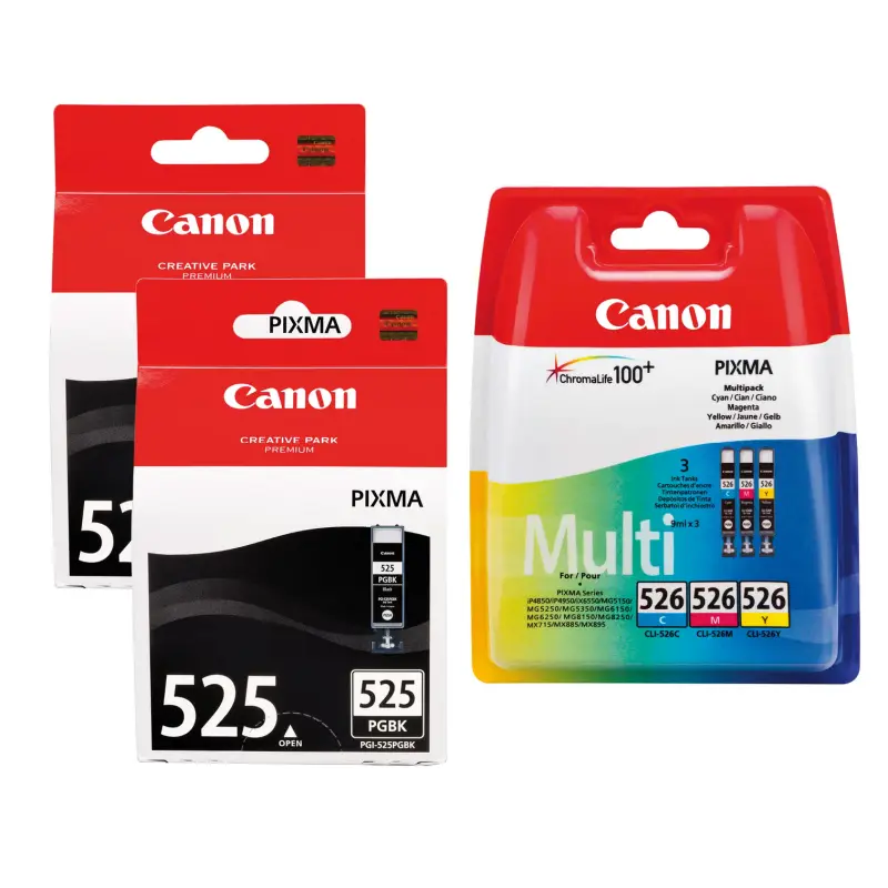 Canon PGI-525/CLI-526 Pack de 5 Cartouches d'encre au meilleur prix Canon PGI-525/CLI-526 Pack de 5 Cartouches d'encre au meilleur prix