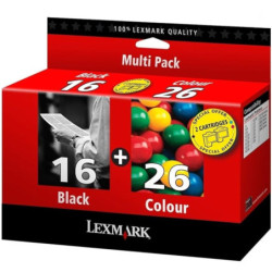 Lexmark 16/26 Noir couleur Pack de cartouches authentiques au meilleur prix