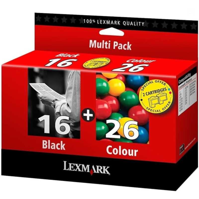 Lexmark 16/26 Noir couleur Pack de cartouches authentiques au meilleur prix