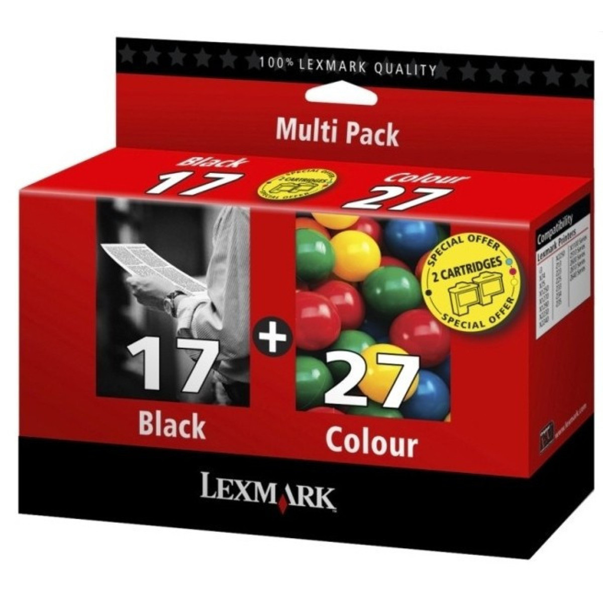 Lexmark 17/27 Noir couleur Pack de cartouches authentiques au meilleur prix