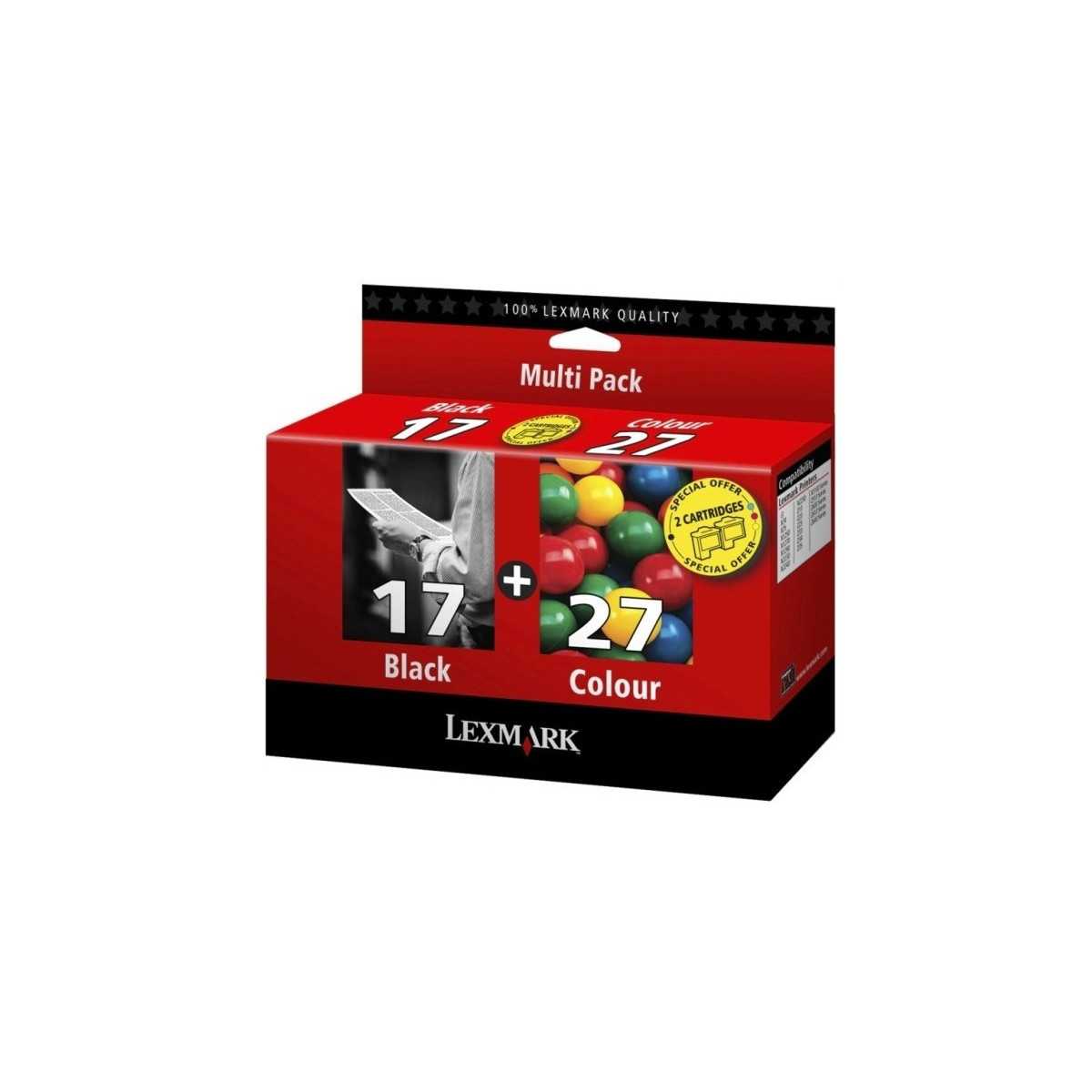 Lexmark 17/27 Noir couleur Pack de 2 Cartouches au meilleur prix Lexmark 17/27 Noir couleur Pack de 2 Cartouches au meilleur prix