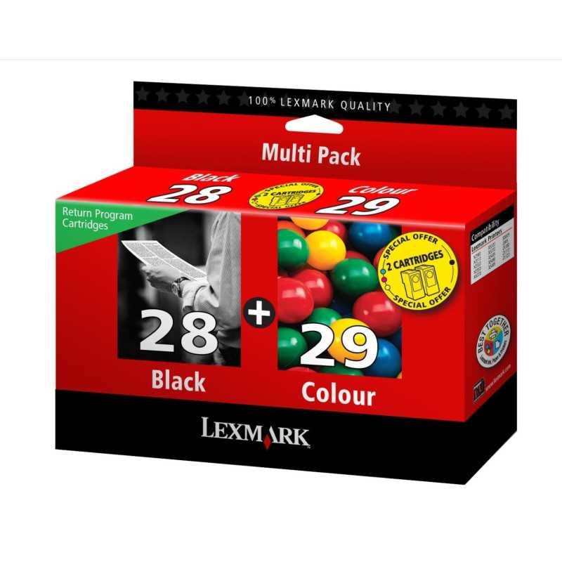 Lexmark 28/29 Noir couleur Pack de 2 Cartouches au meilleur prix
