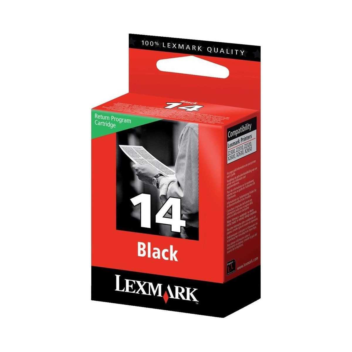 Lexmark 14 Noir Cartouche d'encre d'origine au meilleur prix Lexmark 14 Noir Cartouche d'encre d'origine au meilleur prix