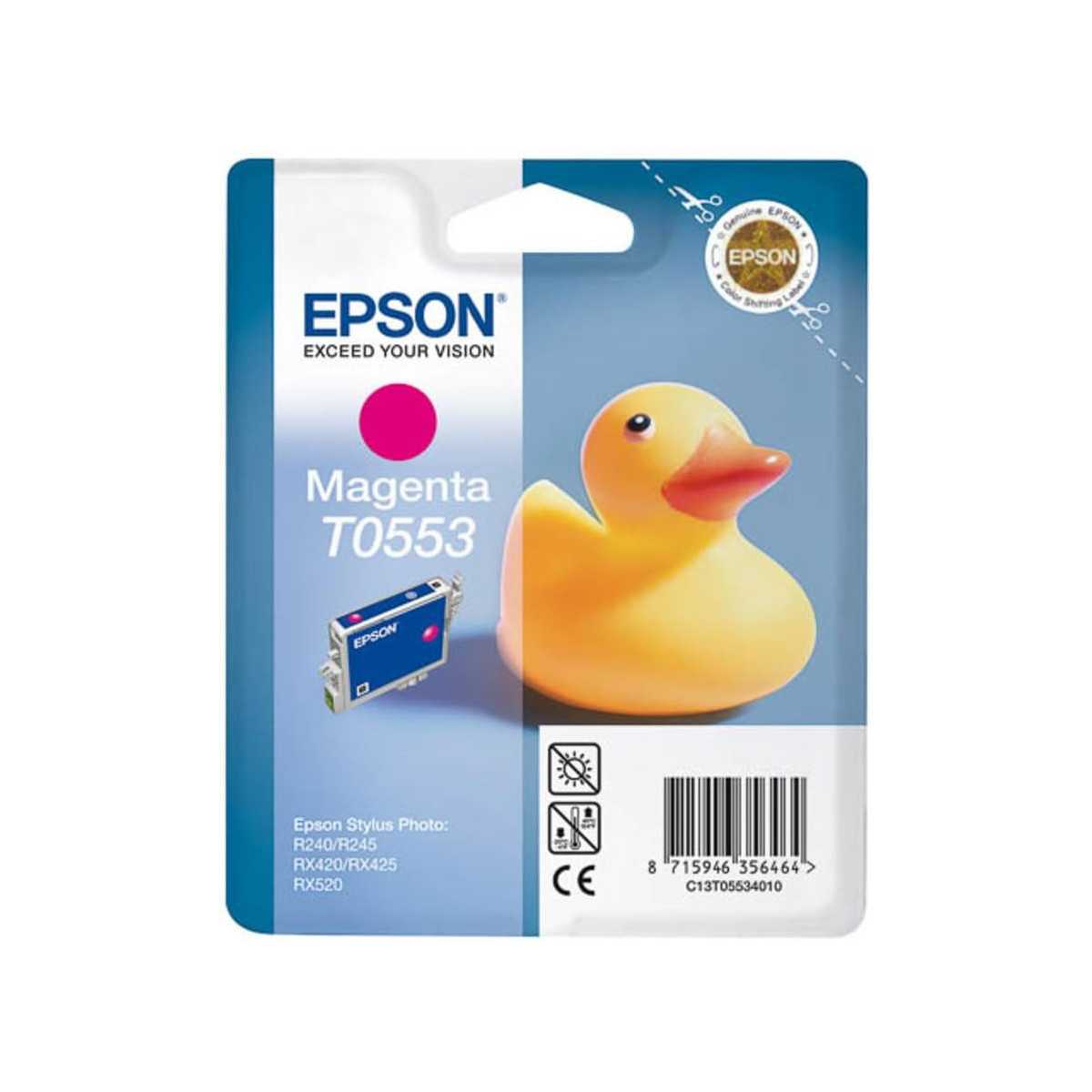 Epson T0553 Canard Magenta Cartouche d'encre au meilleur prix Epson T0553 Canard Magenta Cartouche d'encre au meilleur prix