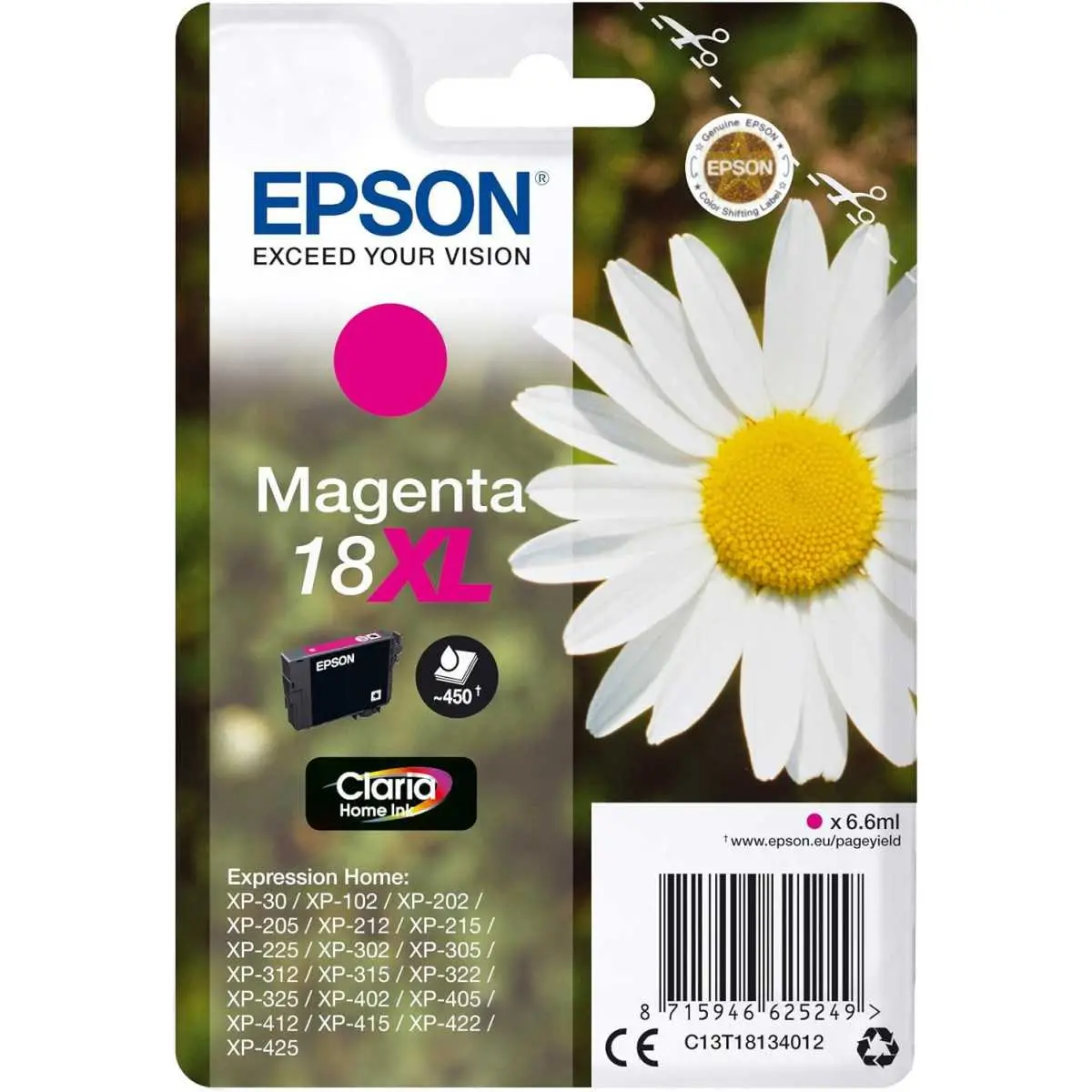 Epson 18XL Magenta Pâquerette Cartouche authentique au meilleur prix Epson 18XL Magenta Pâquerette Cartouche authentique au meilleur prix