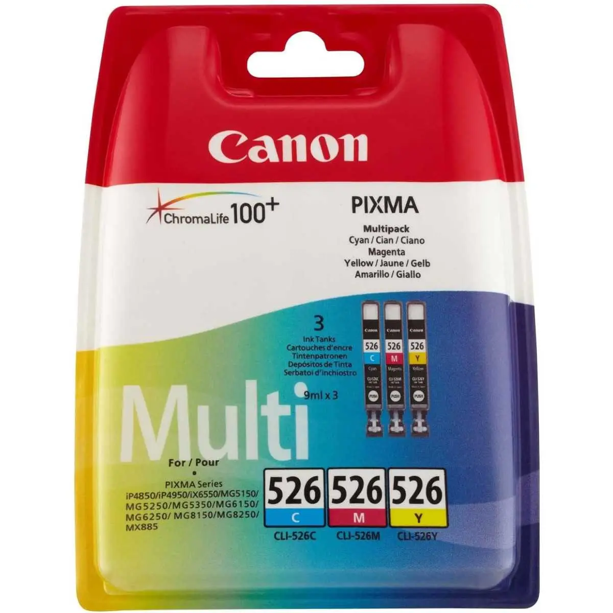 Canon CLI-526 Couleur Pack de 3 Cartouches d'encre au meilleur prix Canon CLI-526 Couleur Pack de 3 Cartouches d'encre au meilleur prix