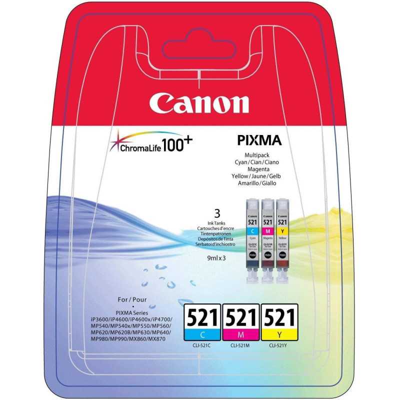 Canon CLI-521 Couleur Pack de 3 Cartouches d'encre au meilleur prix