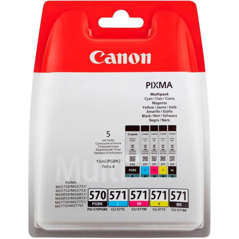 Canon PGI-570/CLI-571 Noir Couleur Pack de 2 Cartouches au meilleur prix