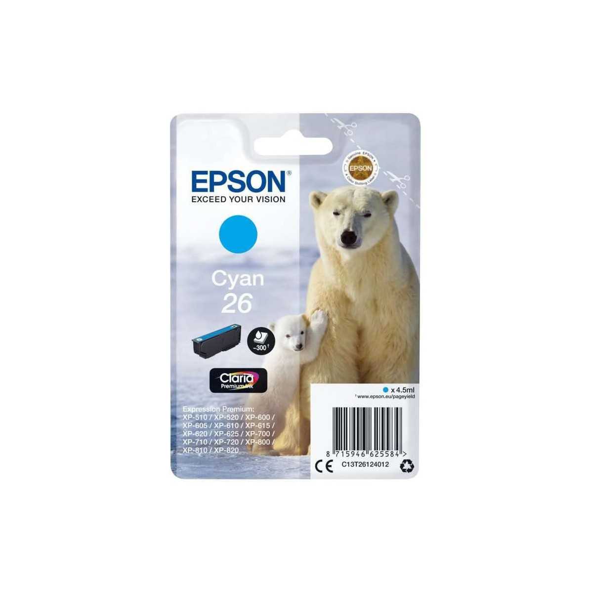 Epson 26 Cyan Ours Polaire Cartouche d'origine au meilleur prix