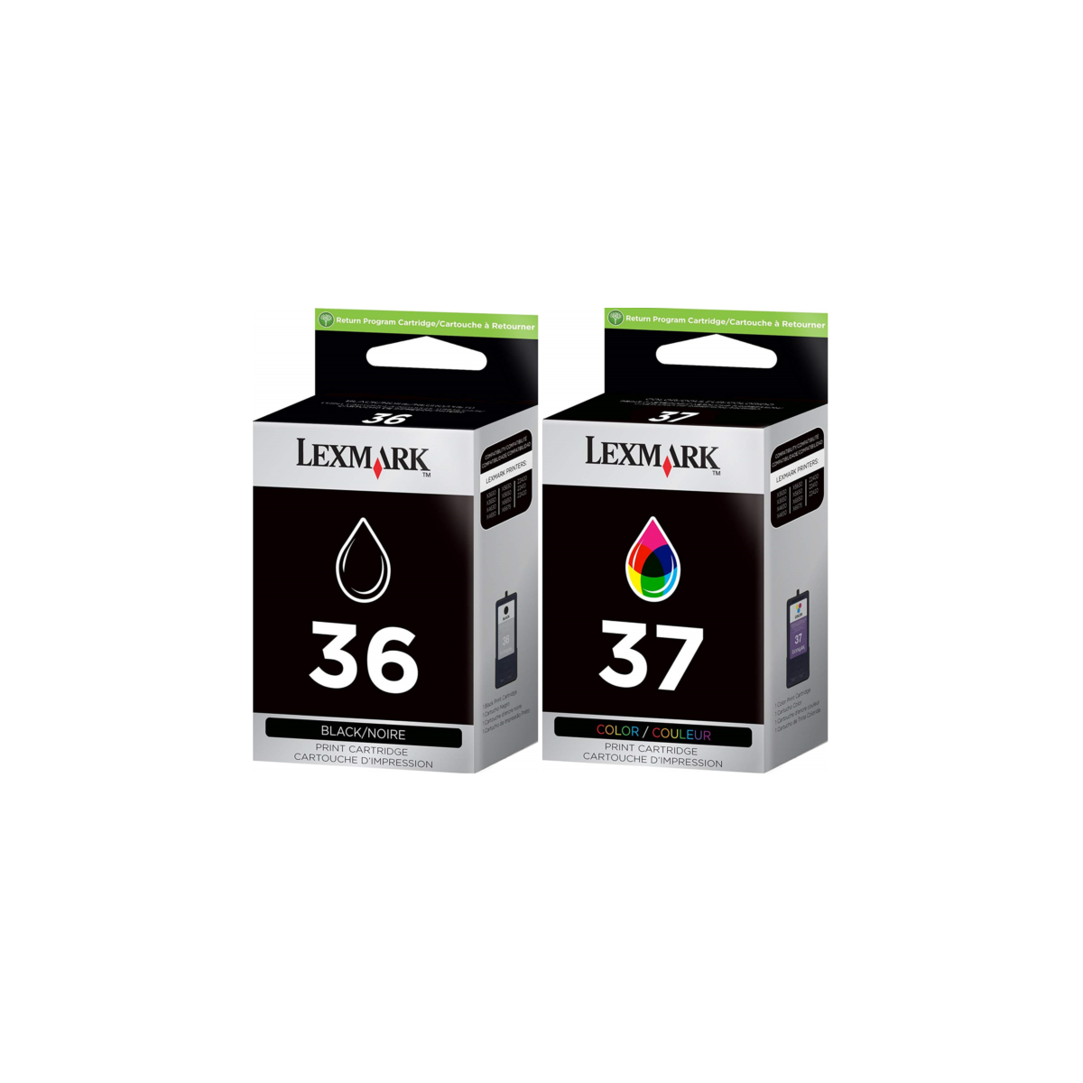 Lexmark 36/37 Noir couleur Pack de 2 cartouches au meilleur prix Lexmark 36/37 Noir couleur Pack de 2 cartouches au meilleur prix