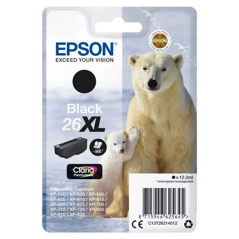 Epson 26XL Noir Ours Polaire Cartouche d'encre au meilleur prix