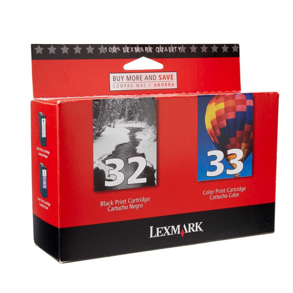 Lexmark 32/33 Noir couleur Pack de 2 cartouches au meilleur prix Lexmark 32/33 Noir couleur Pack de 2 cartouches au meilleur prix