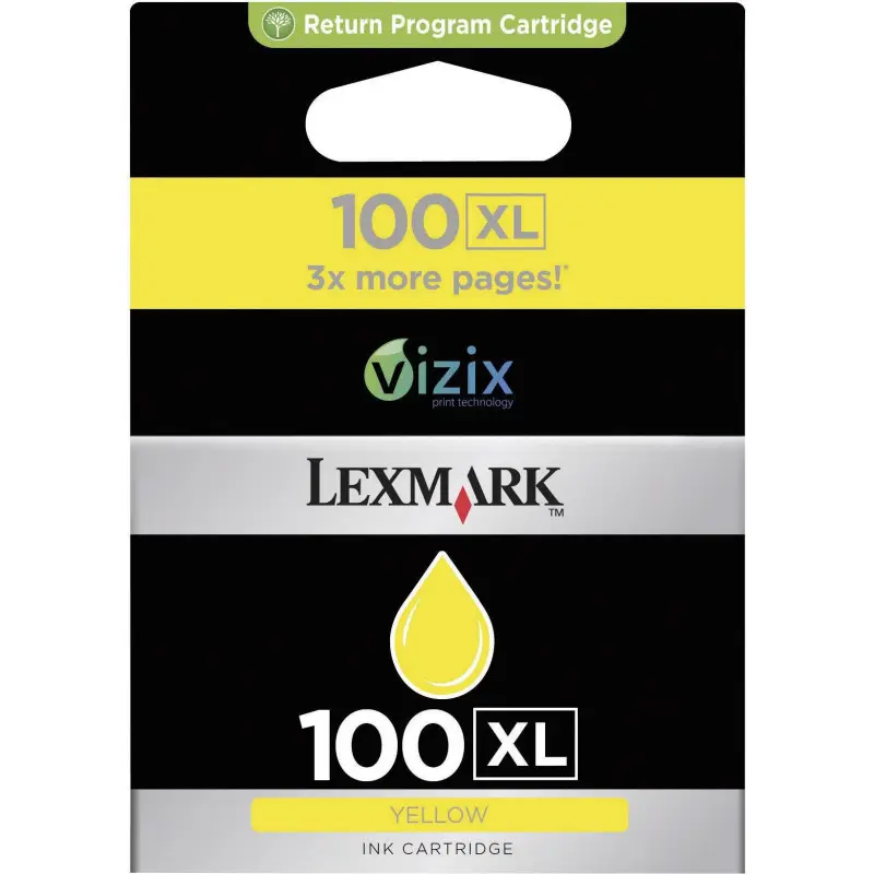 Lexmark 100XL Jaune Cartouche authentique au meilleur prix