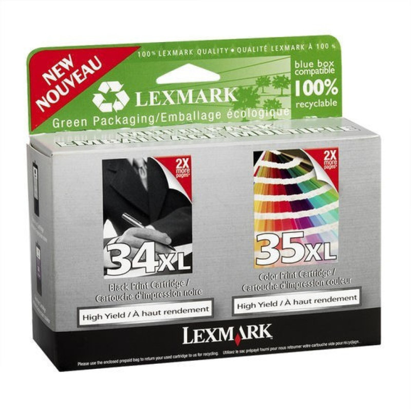 Lexmark 34XL/35XL Noir couleur Pack de cartouches authentiques au meilleur prix