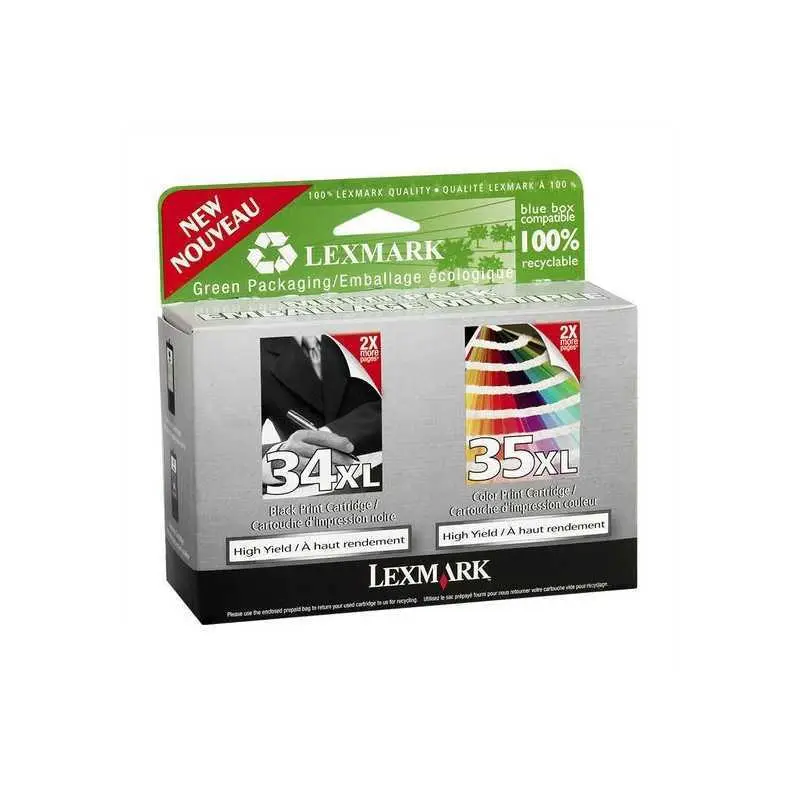 Lexmark 34XL/35XL Noir couleur Pack de cartouches authentiques au meilleur prix