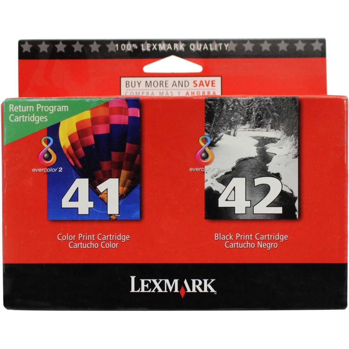 LEXMARK 41/42 Noir couleur Pack de 2 Cartouches au meilleur prix LEXMARK 41/42 Noir couleur Pack de 2 Cartouches au meilleur prix