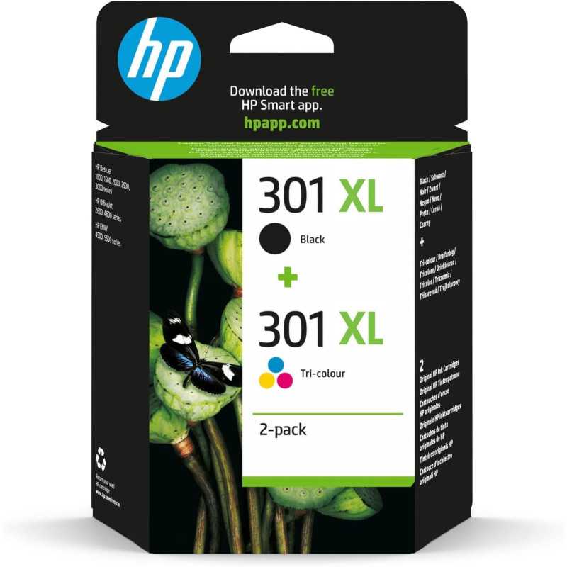 HP 301XL Noir couleur Pack de 2 Cartouches d'encre au meilleur prix