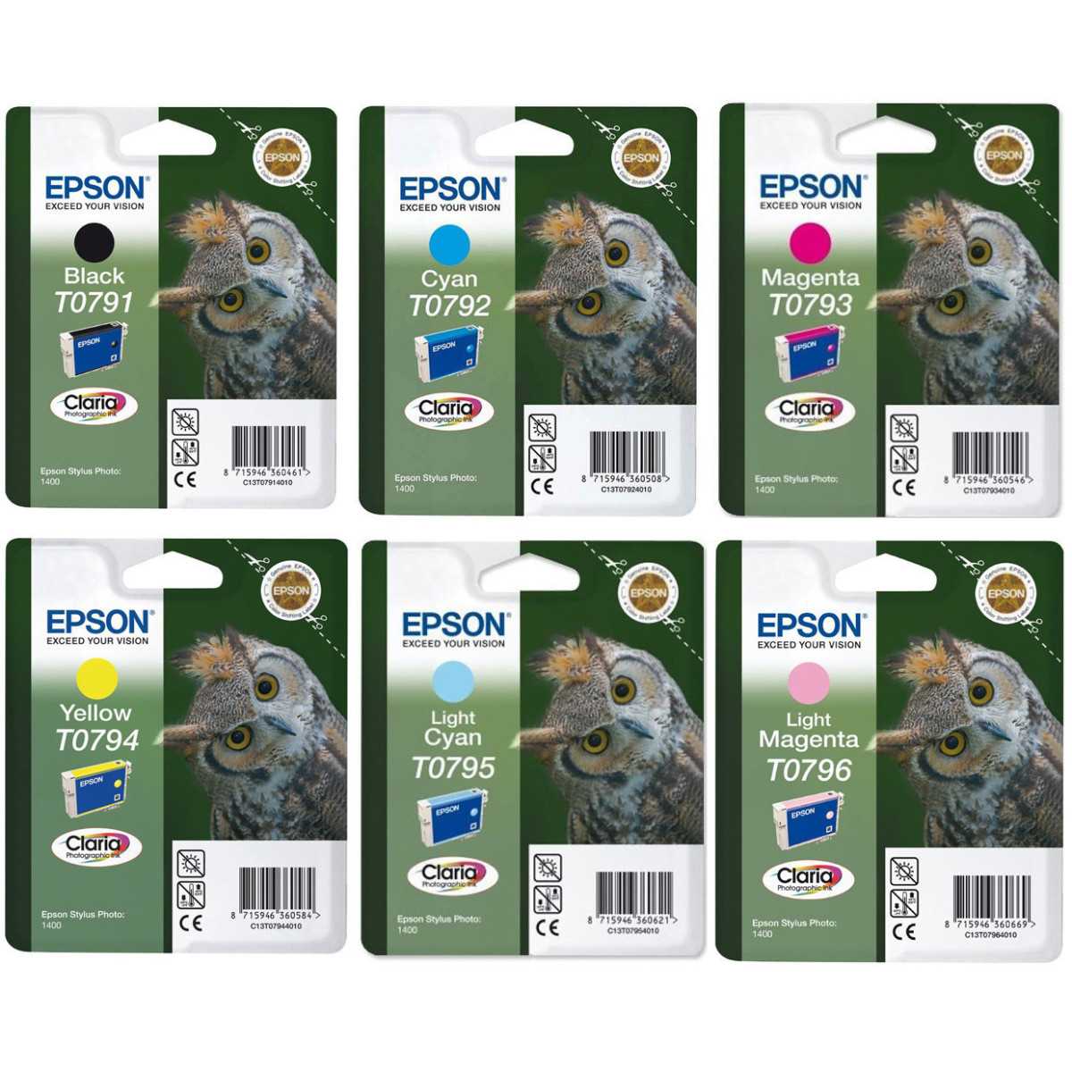 Epson T0797 Noir couleur Pack de 6 cartouches au meilleur prix