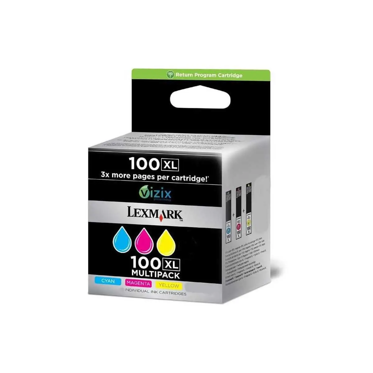 Lexmark 100XL Couleur Pack de 3 cartouches d'origine au meilleur prix Lexmark 100XL Couleur Pack de 3 cartouches d'origine au meilleur prix