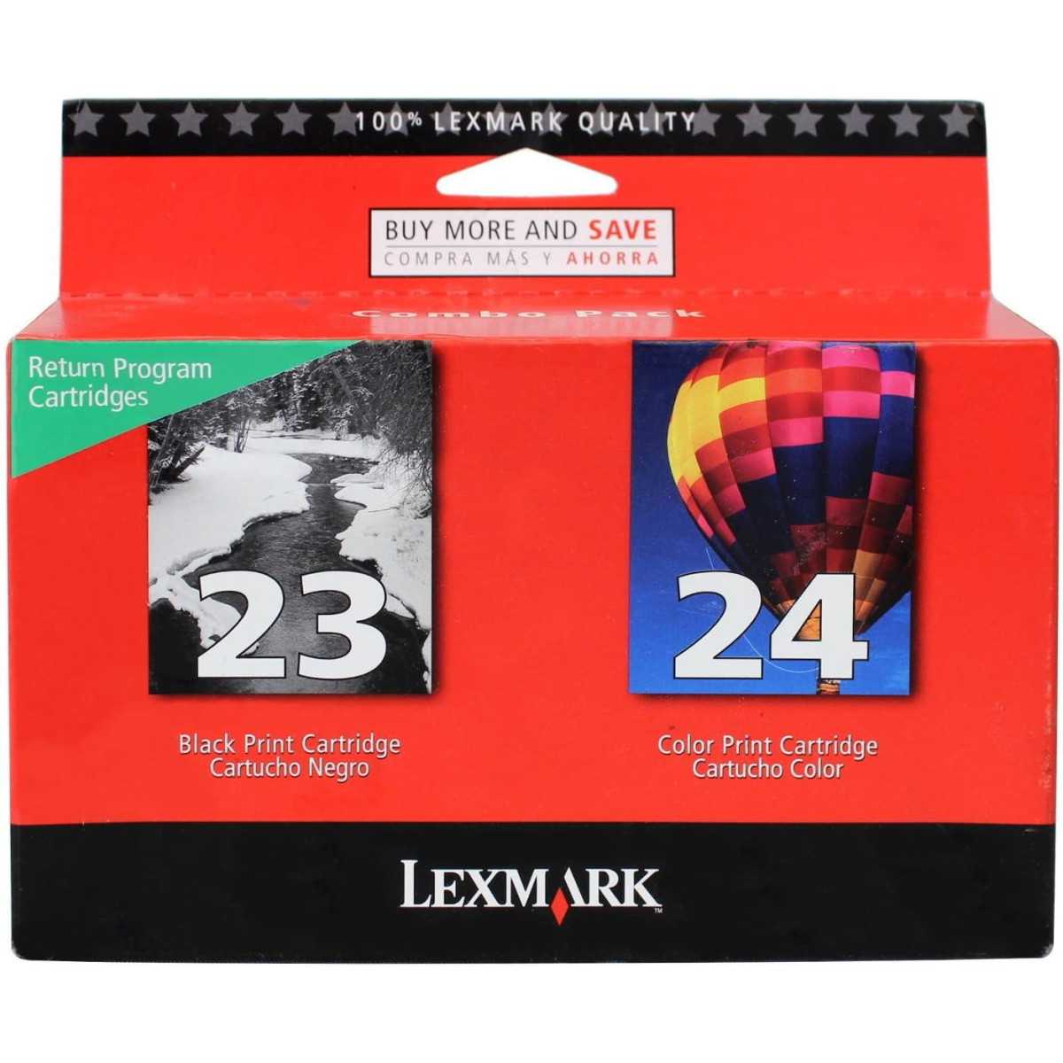 Lexmark 23/24 Noir couleur Pack de 2 Cartouches au meilleur prix Lexmark 23/24 Noir couleur Pack de 2 Cartouches au meilleur prix