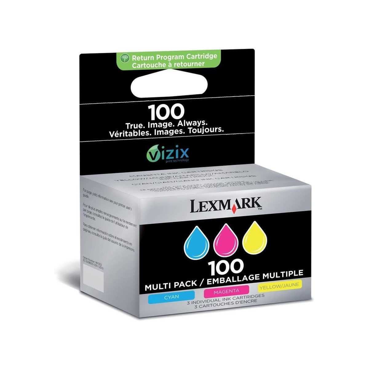 Lexmark 100 Couleur Pack de 3 Cartouches au meilleur prix Lexmark 100 Couleur Pack de 3 Cartouches au meilleur prix