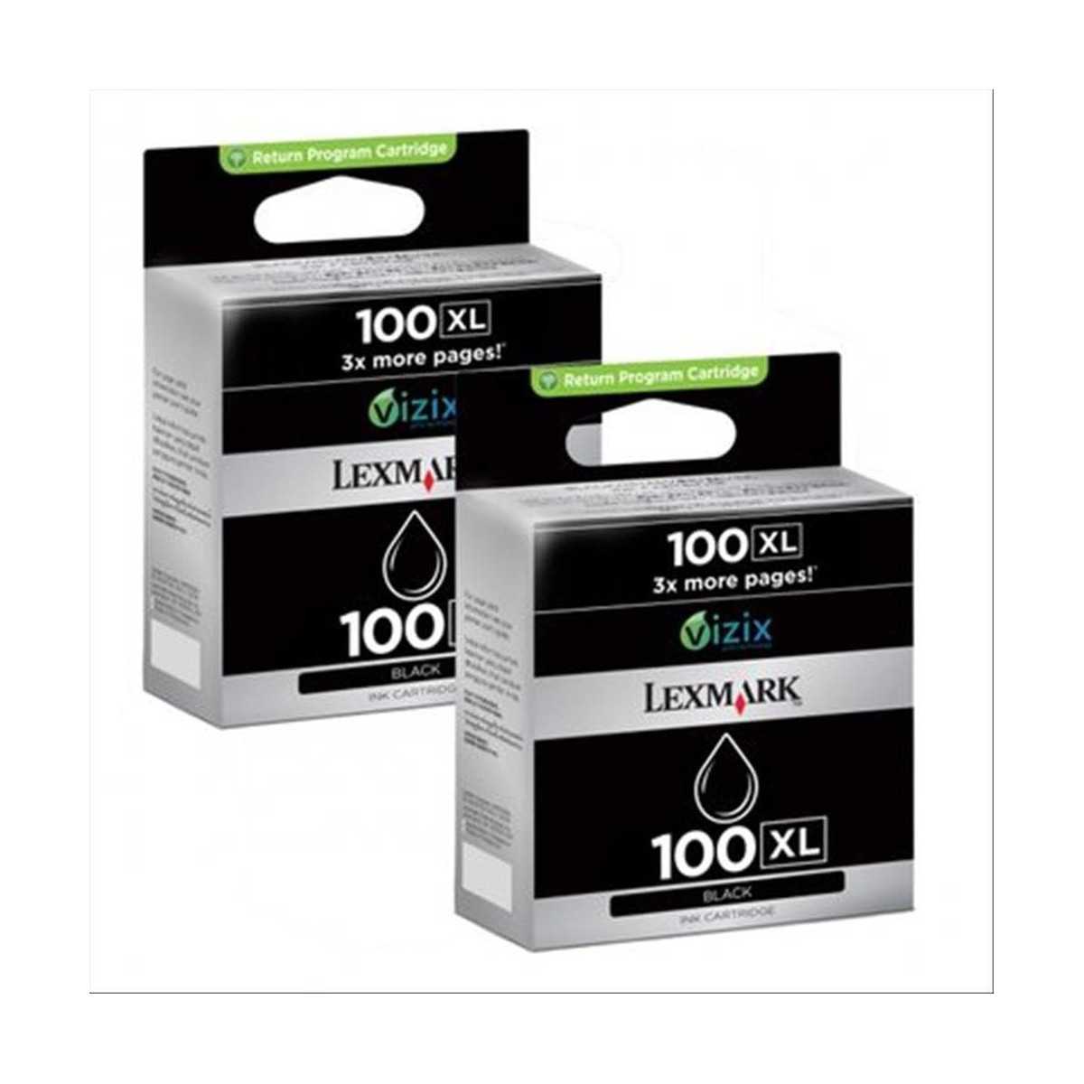 Lexmark 100XL Noir Pack de 2 Cartouches d'encre au meilleur prix Lexmark 100XL Noir Pack de 2 Cartouches d'encre au meilleur prix