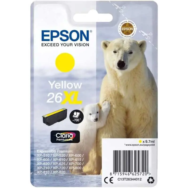 Epson 26XL Jaune Ours polaire Cartouche d'encre d'origine