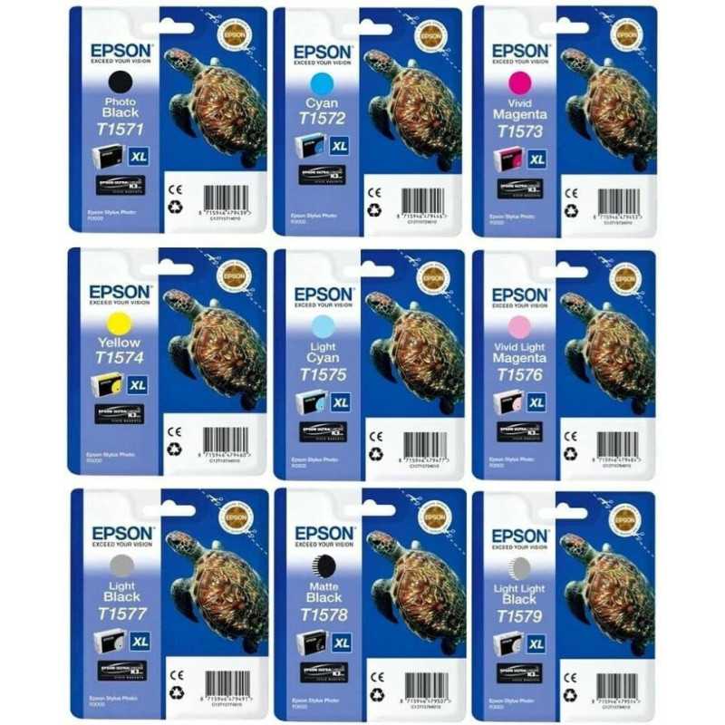 Epson T157 Tortue Noir couleur 9 Cartouches au meilleur prix