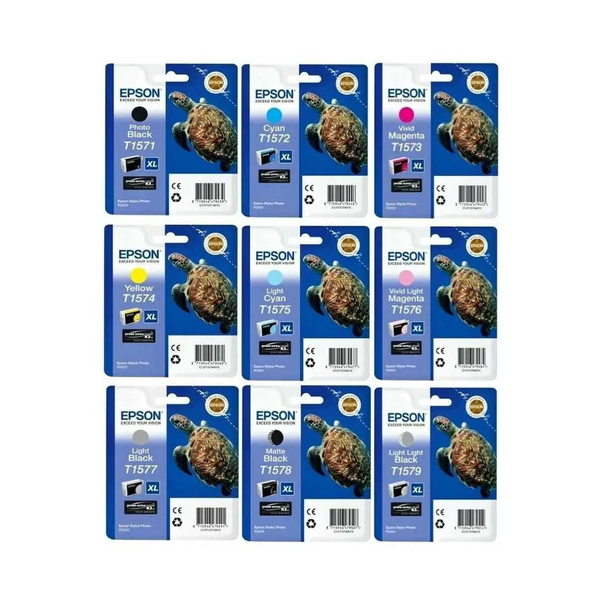 Epson T157 Noir couleur Tortue Pack de cartouches authentiques au meilleur prix