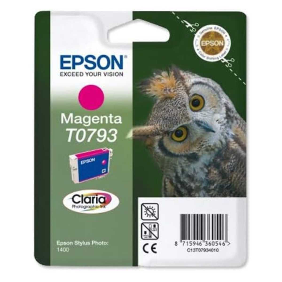 Epson T0793 Magenta Chouette Cartouche authentique au meilleur prix Epson T0793 Magenta Chouette Cartouche authentique au meilleur prix