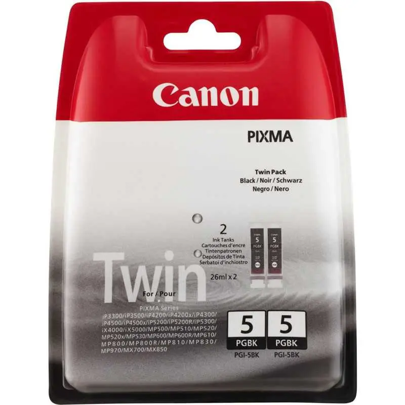 Canon PGI-5BK Noir Pack de 2 cartouches d'origine au meilleur prix