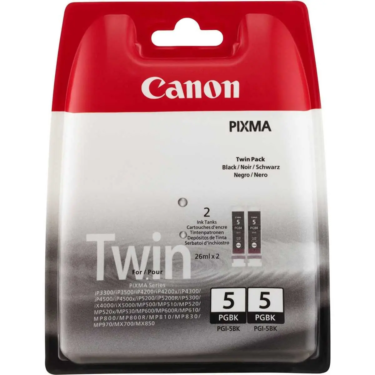 Canon PGI-5BK Noir Pack de 2 cartouches d'origine au meilleur prix
