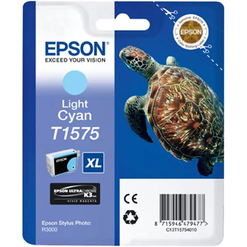Epson T1575 Cyan Clair Tortue Cartouche authentique au meilleur prix